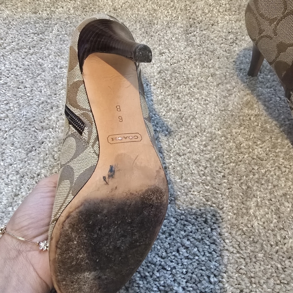 Authentic Coach Women's Brown Patterned Ankle Boo… - image 5